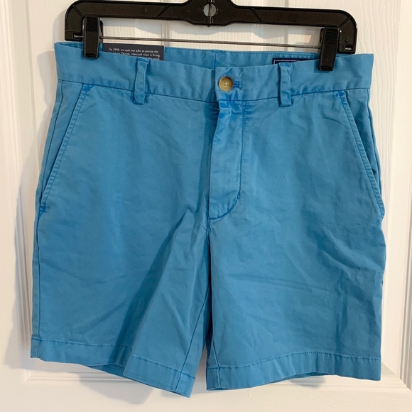 Vineyard Vines NWT 7” blue stretch breaker shorts 28 - Picture 1 of 6